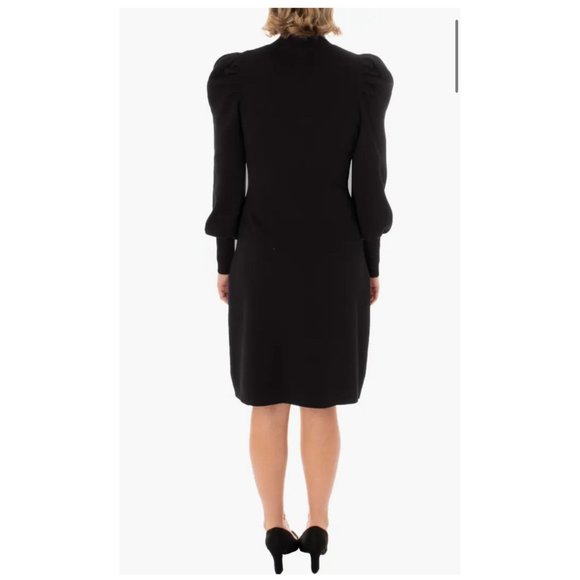 TAYLOR DRESSES Turtleneck Long Sleeve Knit Sweater Dress in Black - NWT - Size L - Picture 2 of 4